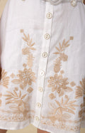 Jane Dress Linen W Embrodey - White