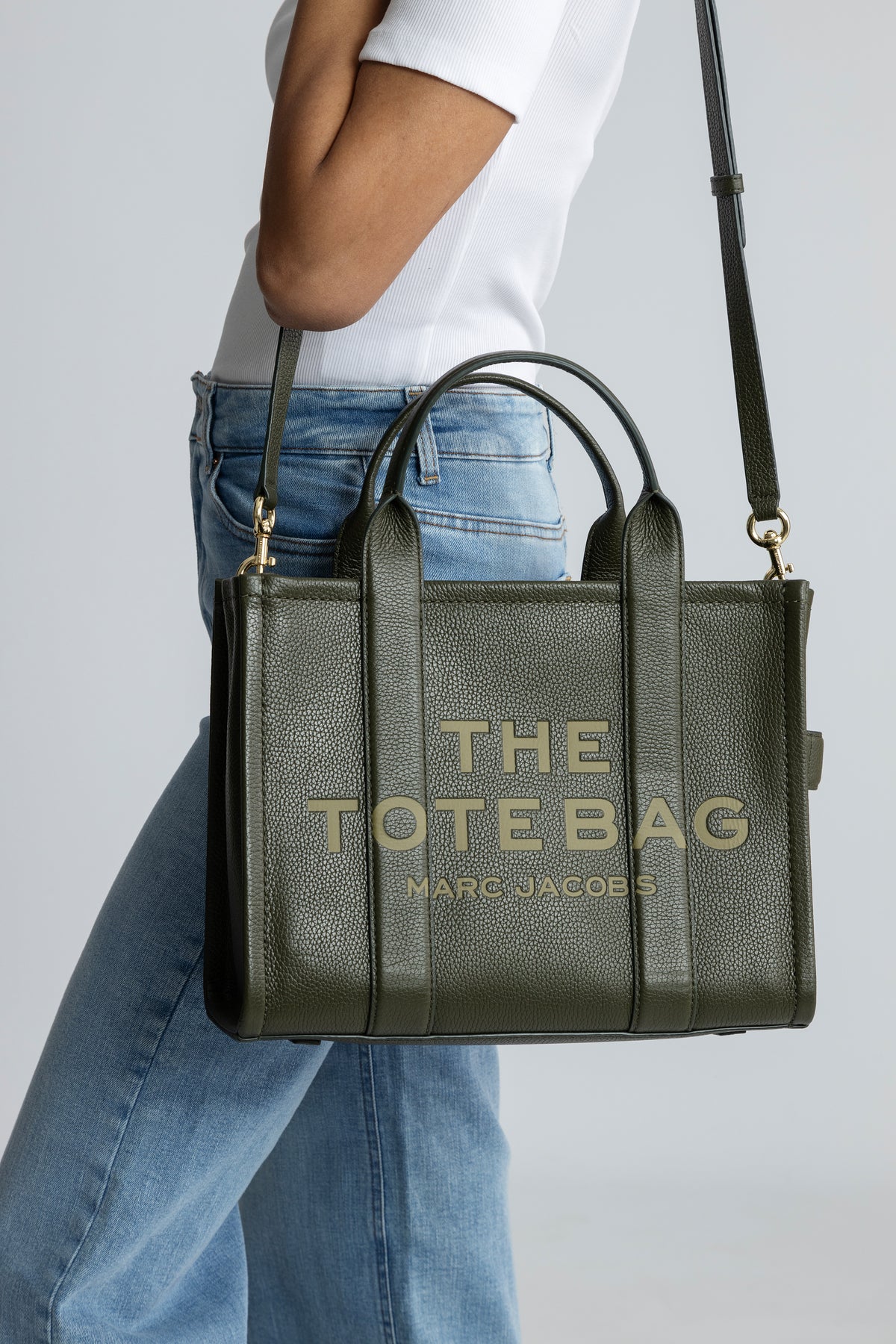 The Leather Medium Tote, Forest