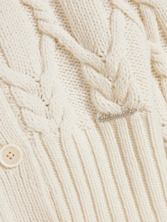 Chunky Cable Cardigan - Ecru