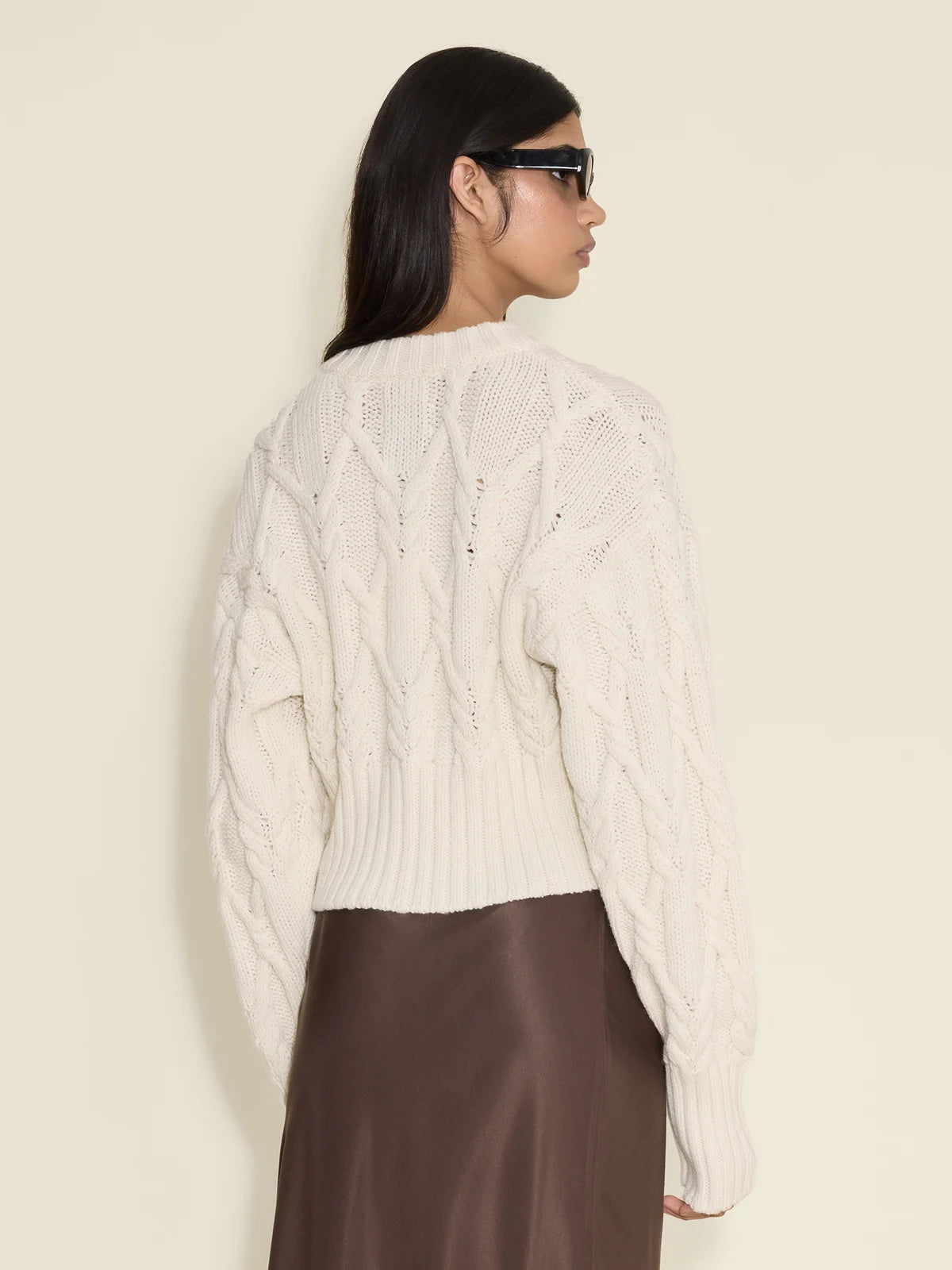 Chunky Cable Cardigan - Ecru