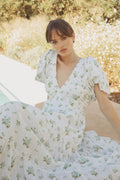 Romy Dress - Mint Rose Print