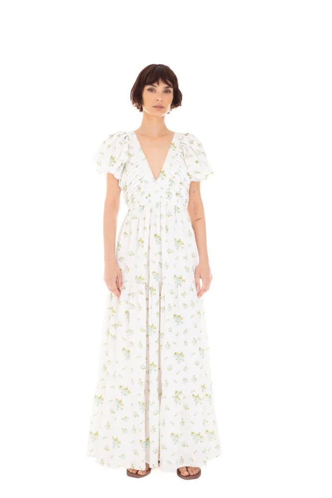 Romy Dress - Mint Rose Print