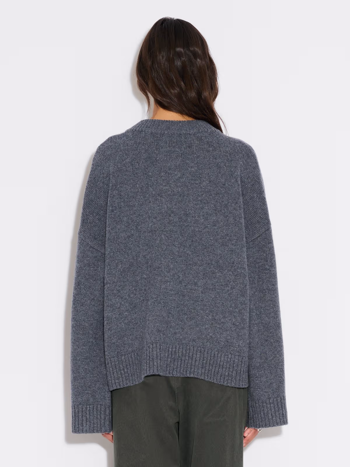 W. Wool Wide Cardigan - Blå