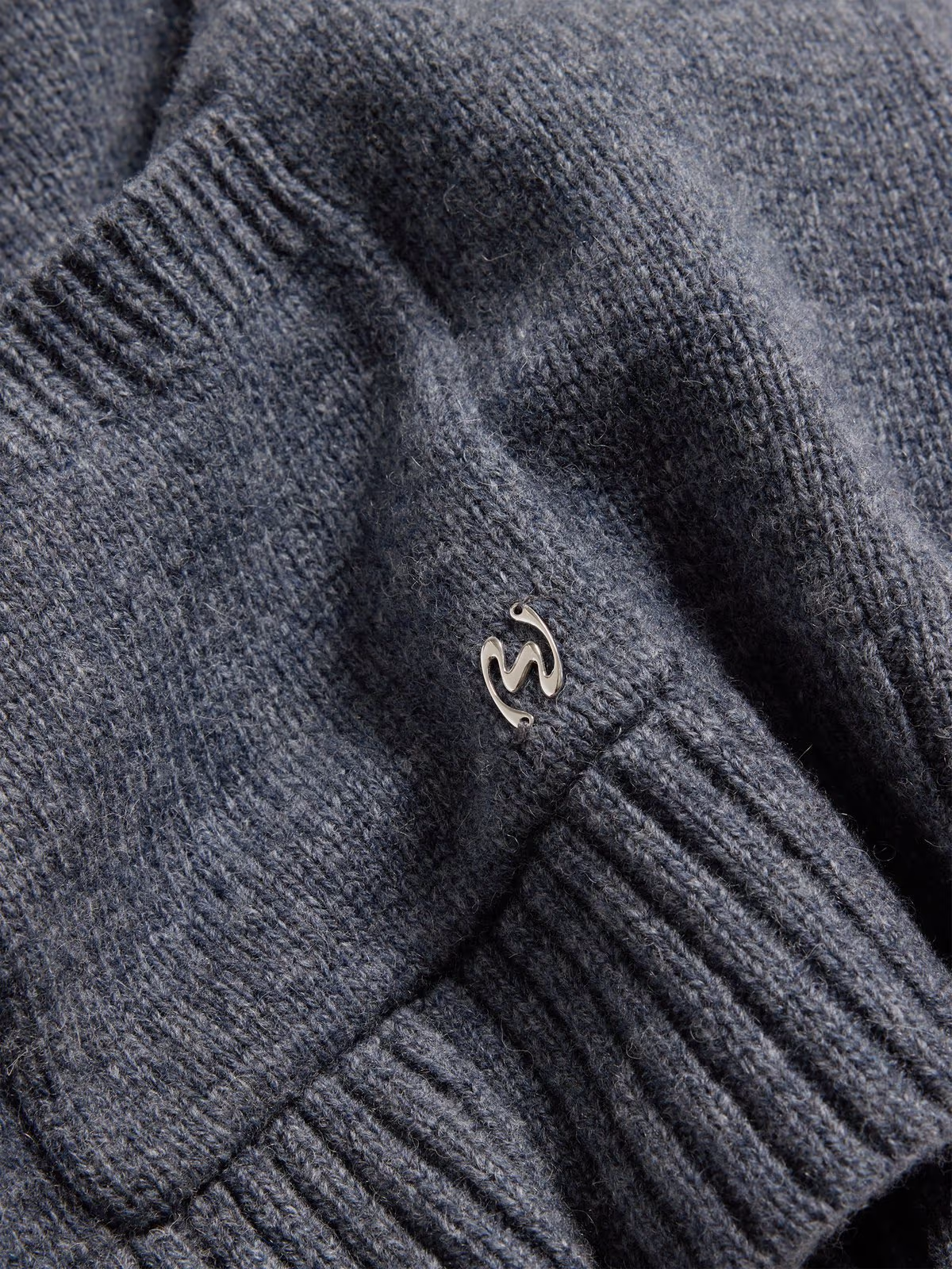W. Wool Wide Cardigan - Blå