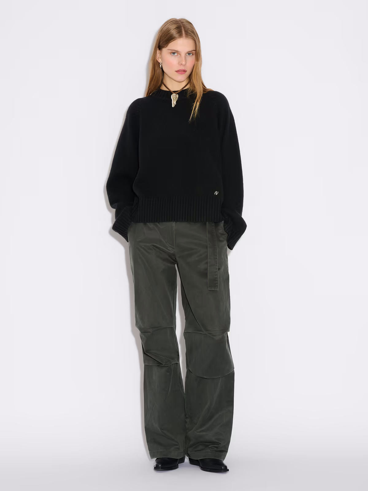 W. Wool Crew - Svart