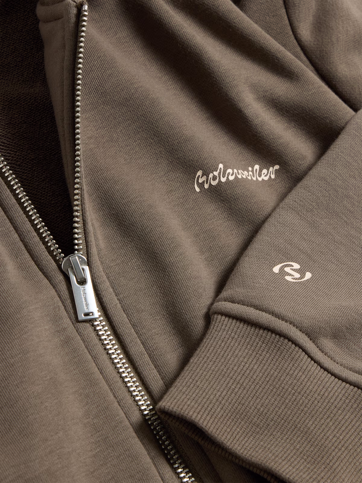 W Regular Light Zip Hoodie - Taupe