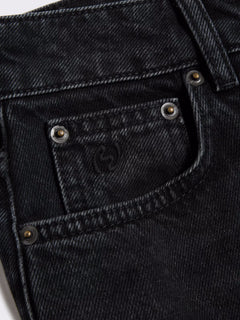 Denim Long Skirt - Black
