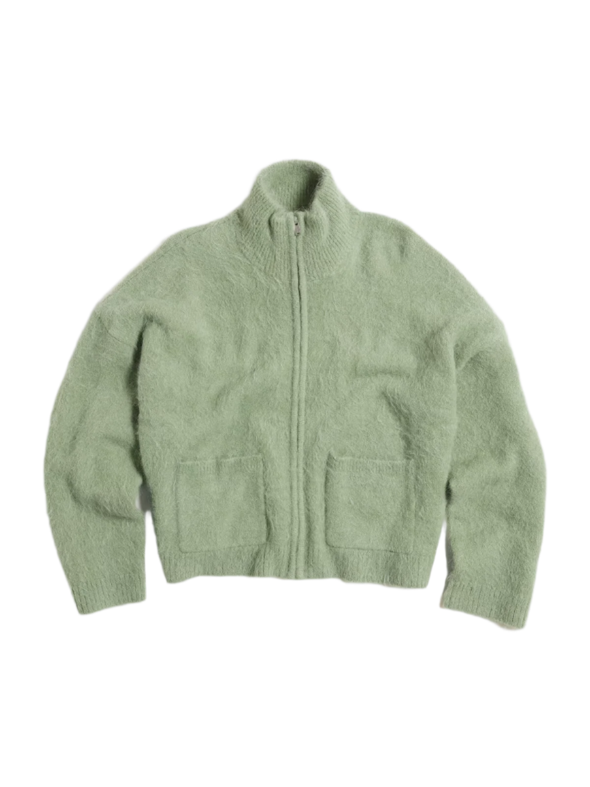 Tine Fluffy Cardigan - Grön
