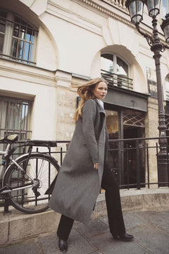 Alessandra Coat - Grey Herringbone