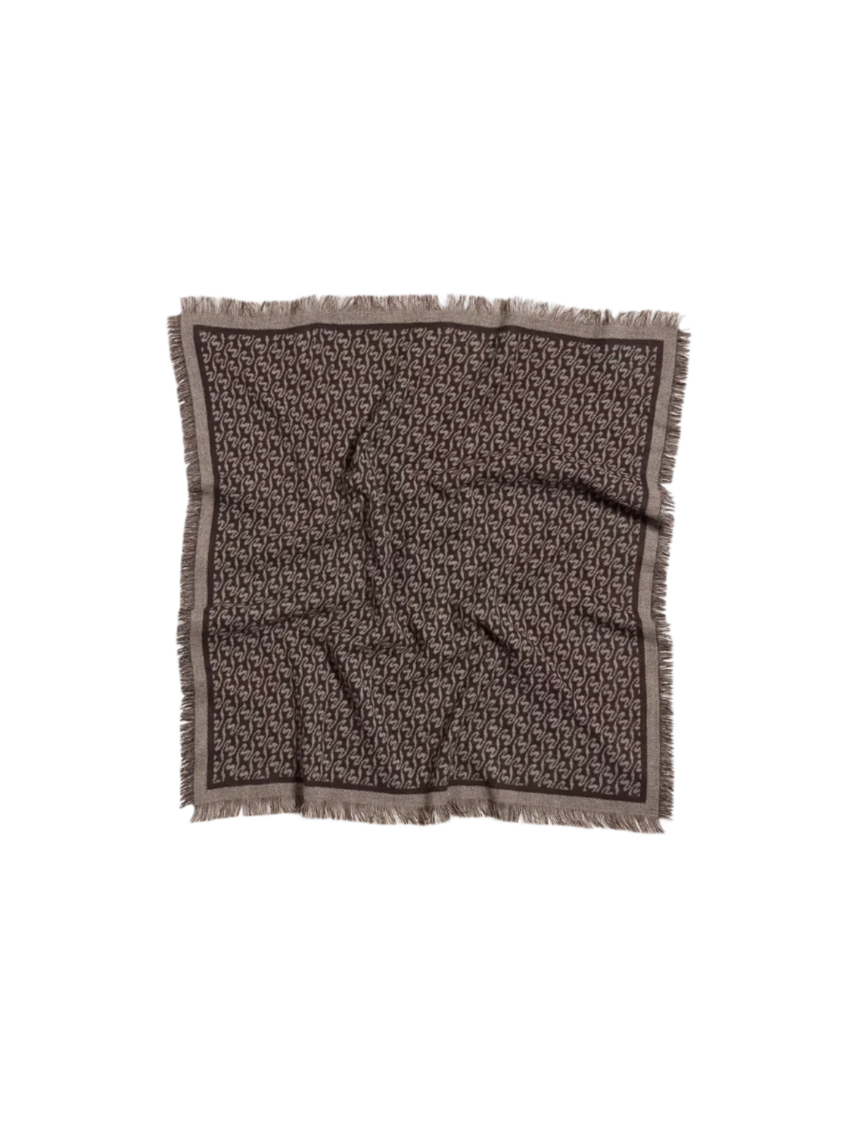 Fine Wool Halsduk Monogram - Brown Mix