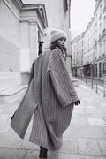 Amelia Coat - Dark Grey Stripe