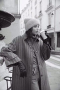 Amelia Coat - Dark Grey Stripe