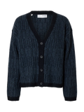 Alva Ls Knit Stripe V-Cardigan - Dark Sapphire Key Largo