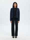 Alva Ls Knit Stripe V-Cardigan - Dark Sapphire Key Largo