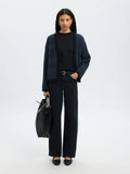 Alva Ls Knit Stripe V-Cardigan - Dark Sapphire Key Largo