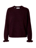 Lulu Ls Knit Frill Cuff O-Neck Noos - Fig