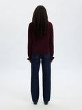 Lulu Ls Knit Frill Cuff O-Neck Noos - Fig