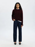 Lulu Ls Knit Frill Cuff O-Neck Noos - Fig