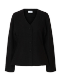 Darla Ls Knit Button Kofta Ex - Svart