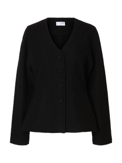 Darla Ls Knit Button Cardigan Ex - Black