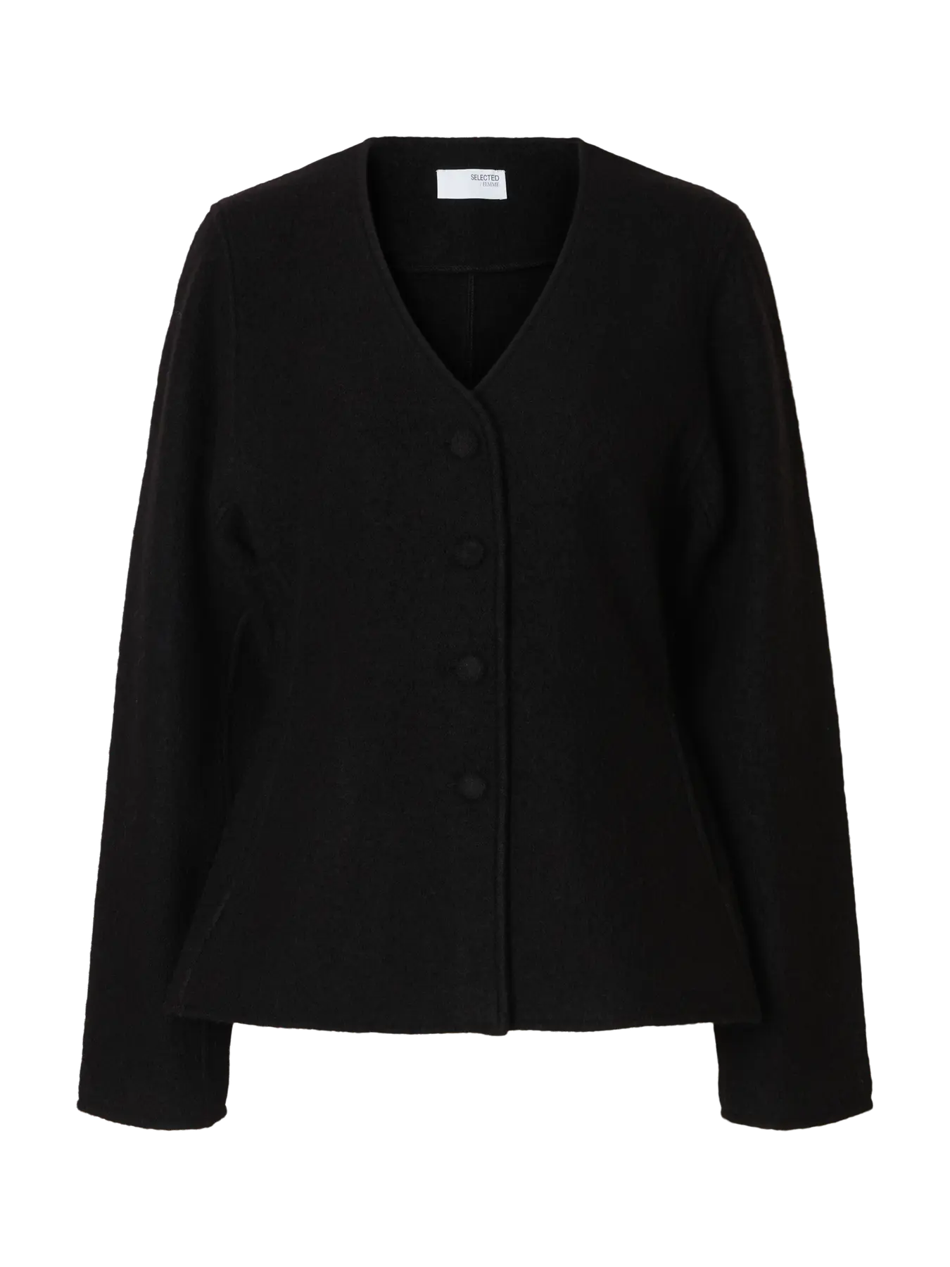 Darla Ls Knit Button Kofta Ex - Svart