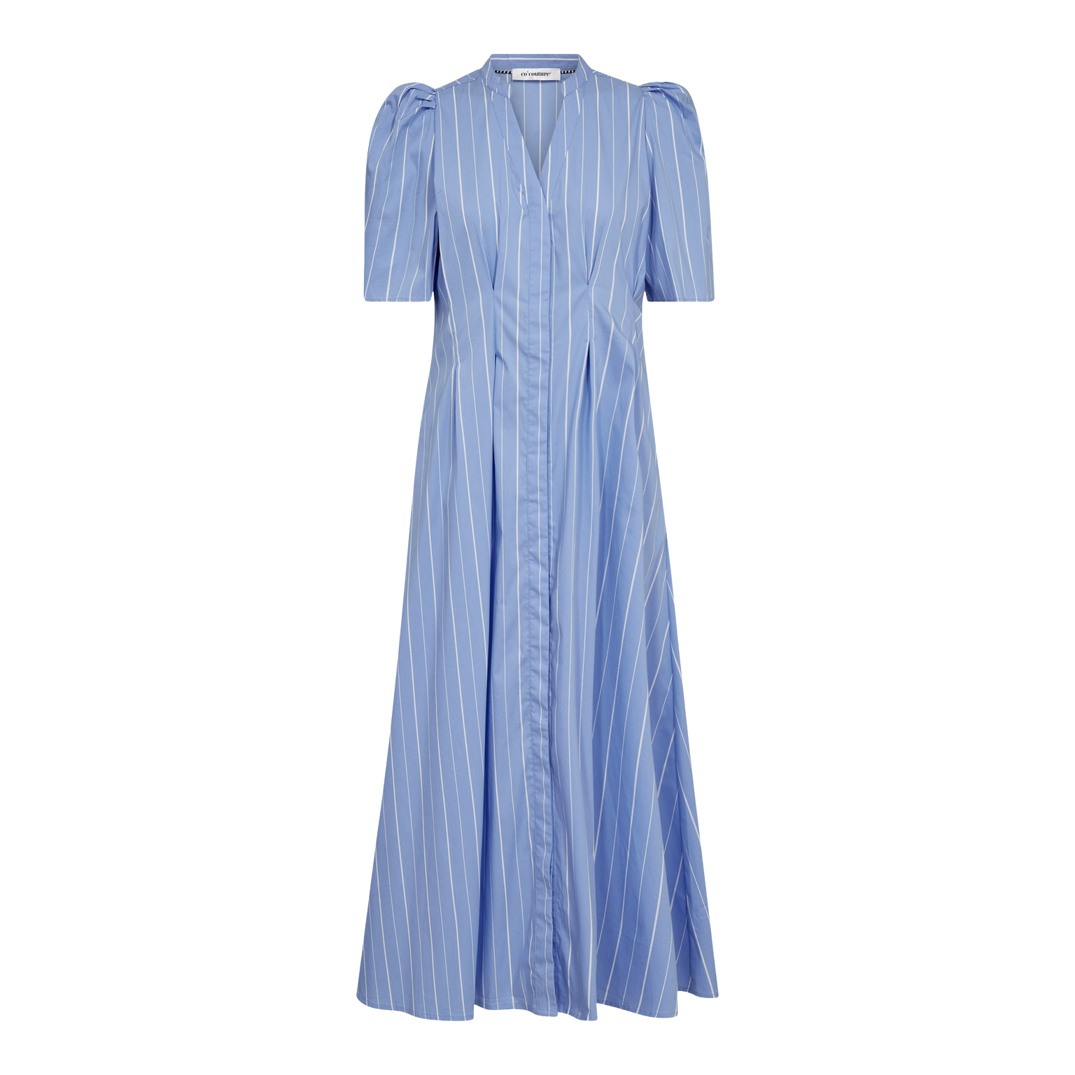 Terancc Stripe Pleat Dress - Pale Blue