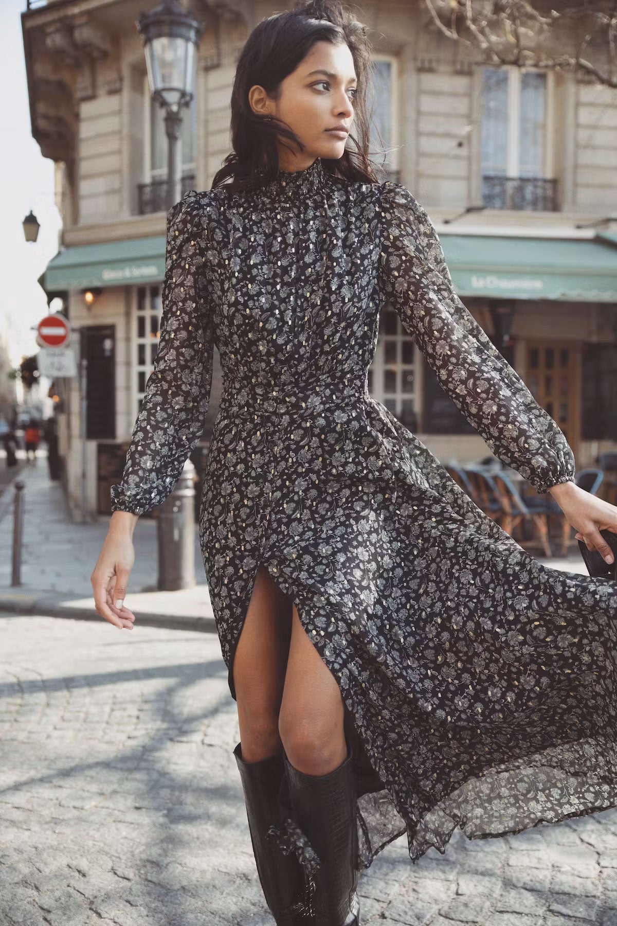 Alva Dress - Green Amber Print