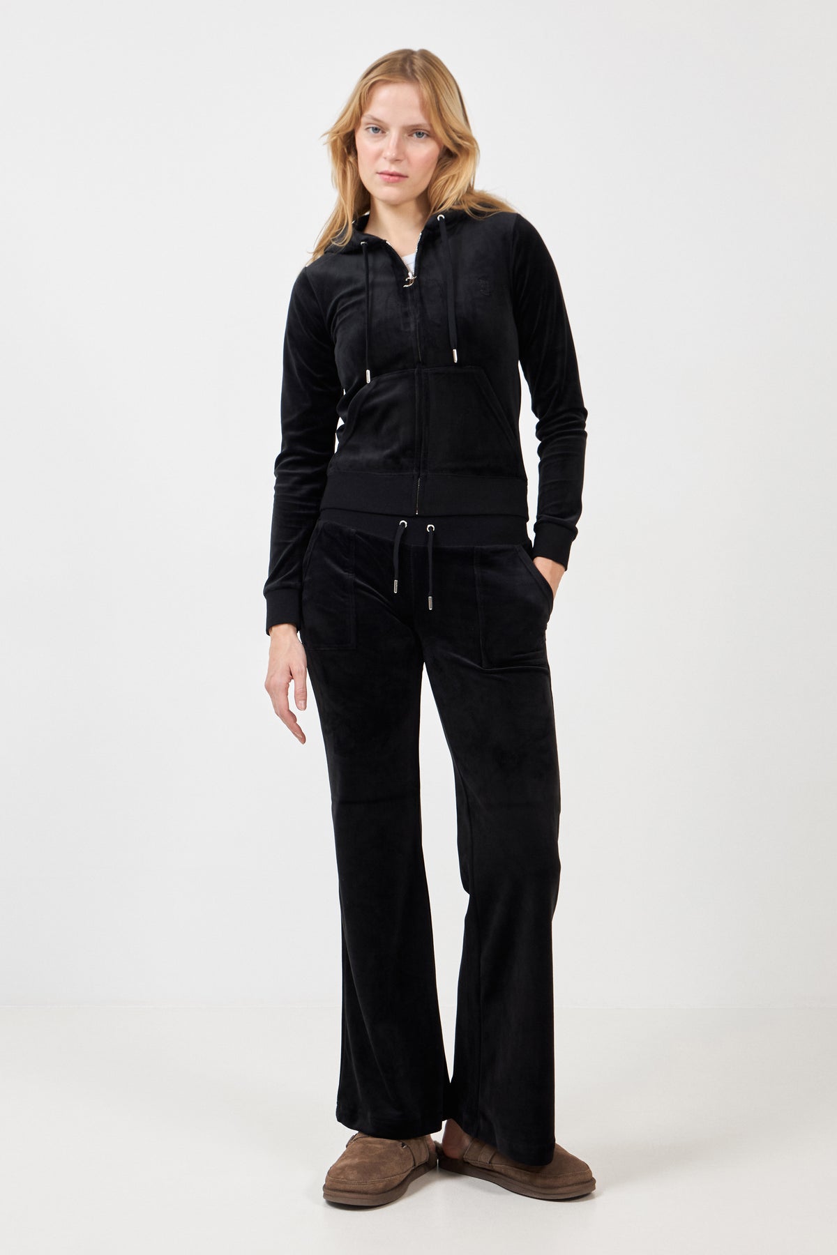 Robertson Classic Velour Zip Hoodie - Black