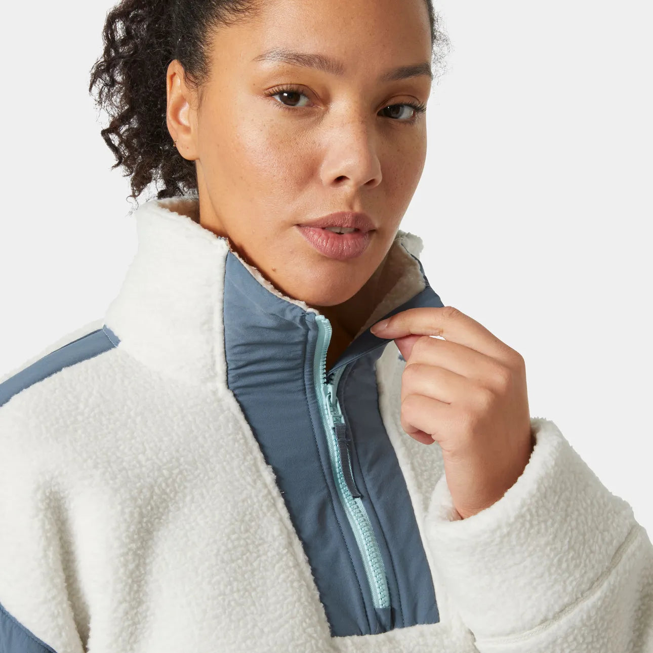 W Imperial Pile Zip Pullover - Snow