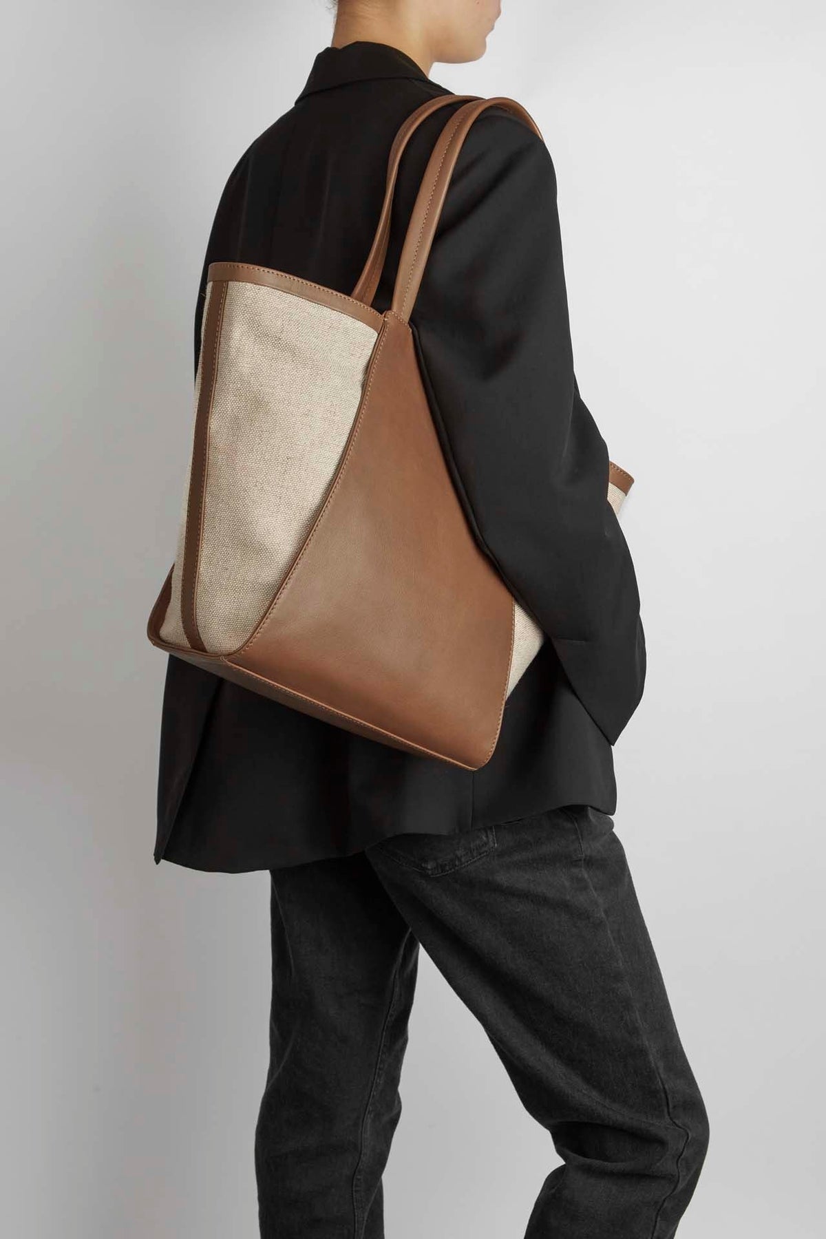 Blaise Shopper Canvas Mix - Caramel / Offwhite