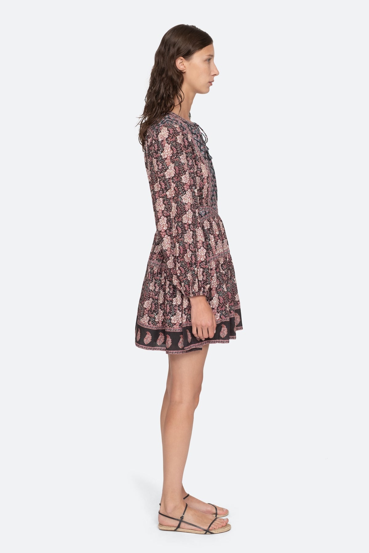 Donna Print Long Sleeve Dress - Multi