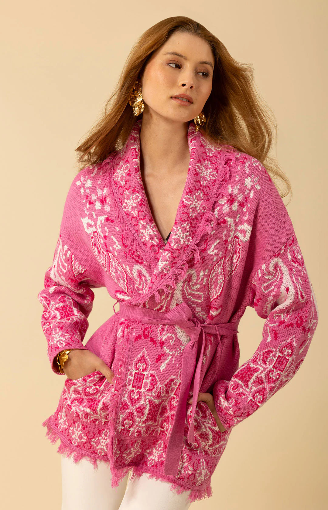Capri Cardigan Short - Rosa
