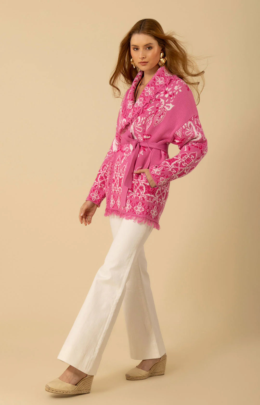 Capri Cardigan Short - Rosa