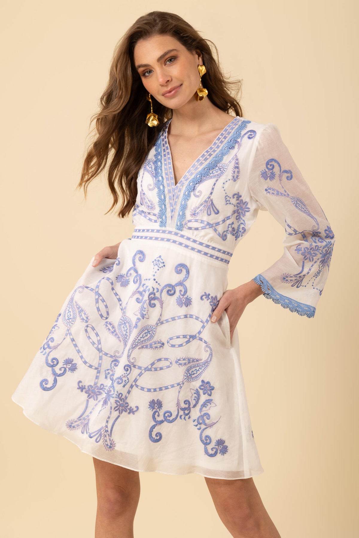 Cassandra Short Dress - Blå