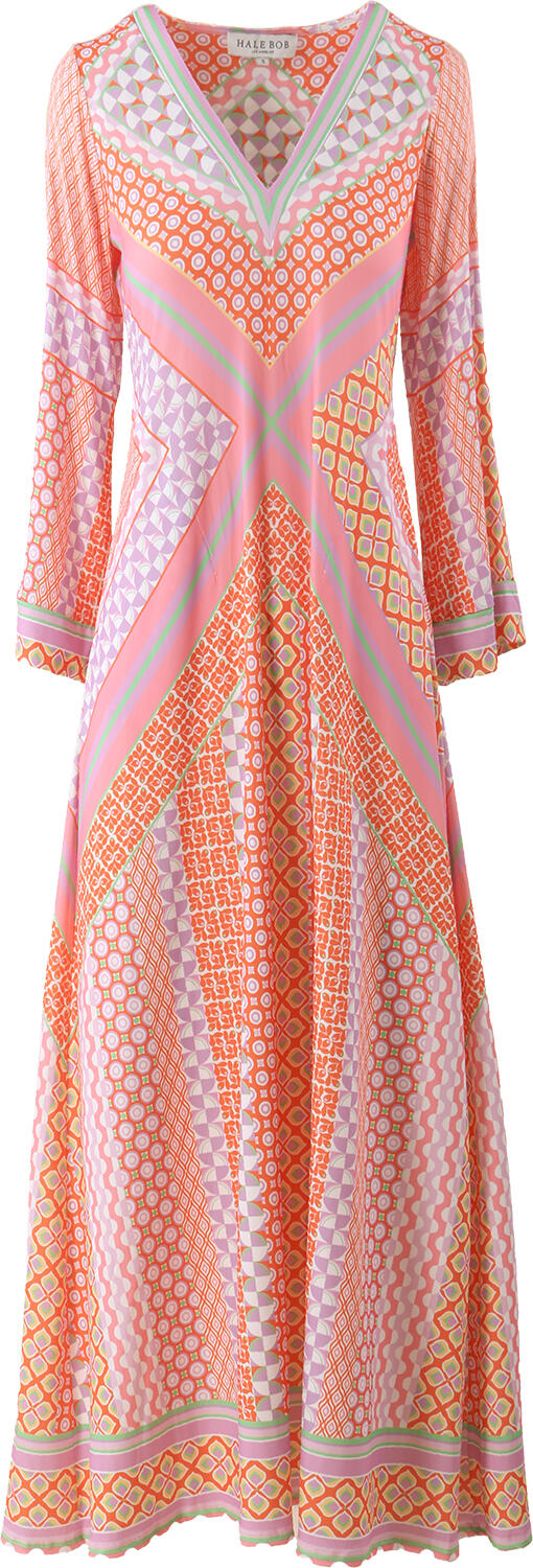 Henley Long Dress - Orange