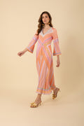 Henley Long Dress - Orange