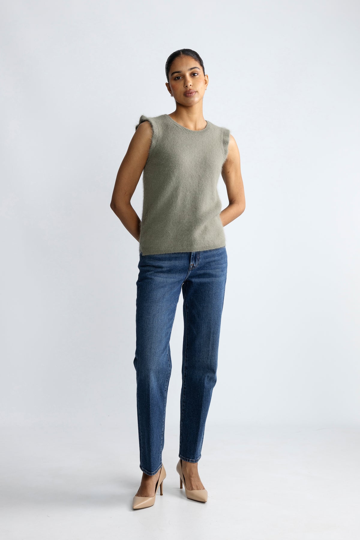 Ebba Waistcoat - Olivgrön
