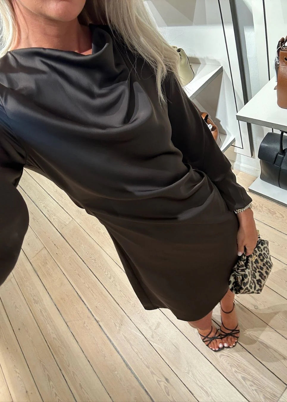 Tailor Ls Short Dress - Seal Brown