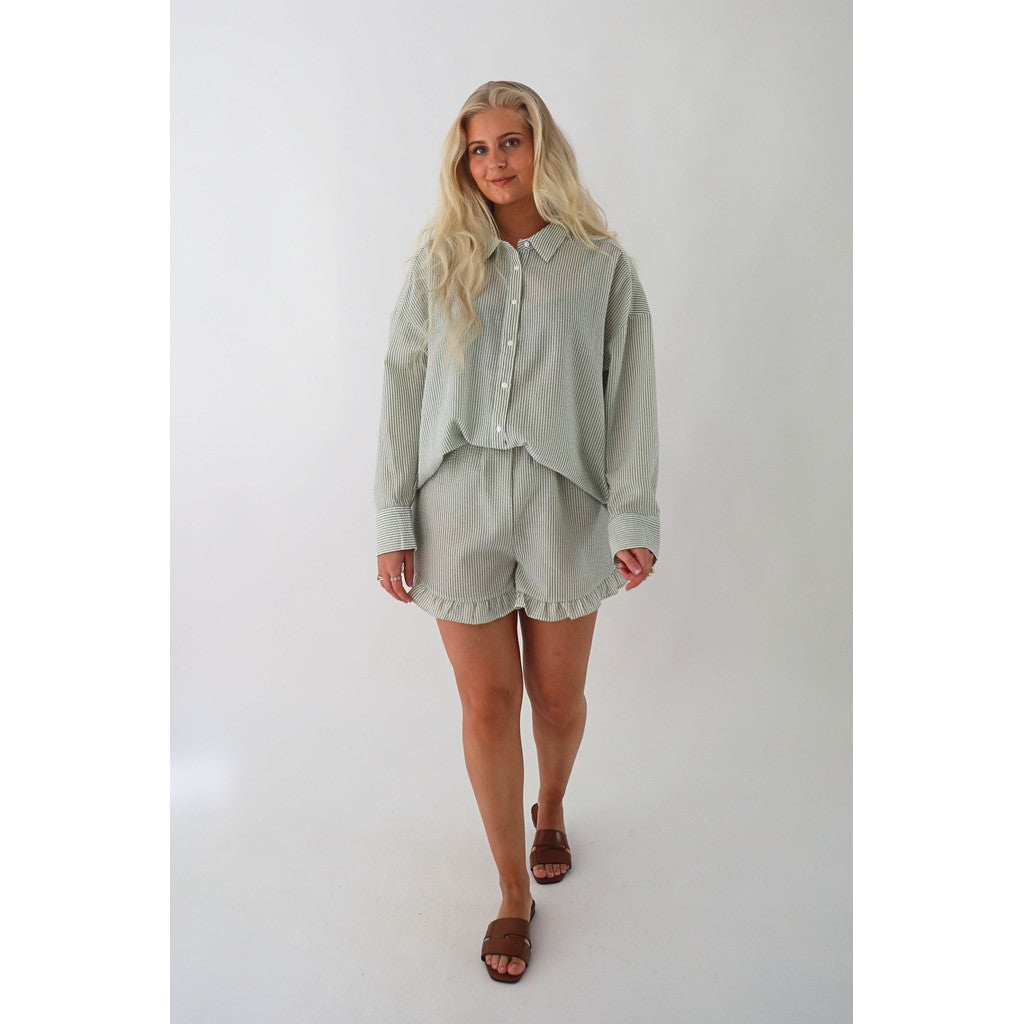 Sonja Shorts - White/Green