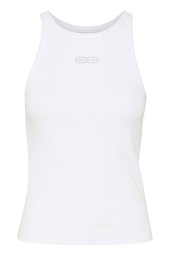 GZdrew Rhinestone Logo Tank - Bright White