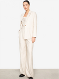 Ava Trouser Linen - Light Sand Melange