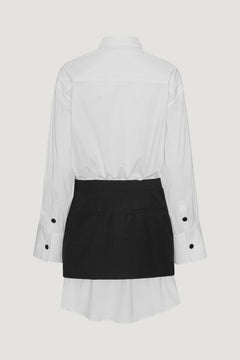 Layered Suiting Dress - Black