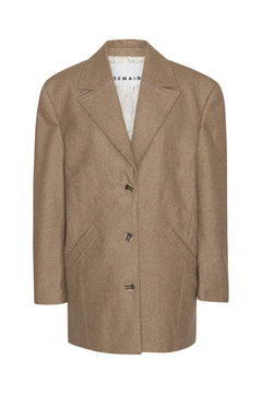 Wool Boxy Jacket - Otter