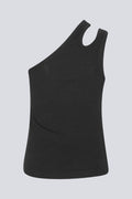 Jersey One-Shoulder Top - Black
