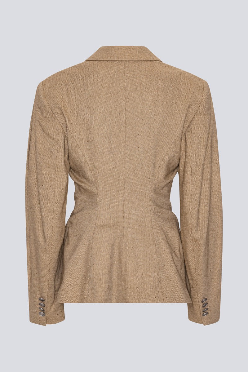 Fitted Waist Blazer - Tigers Eye