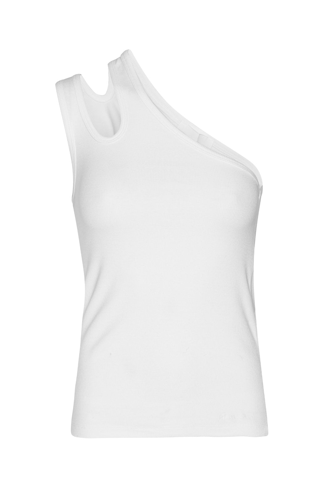Jersey One-Shoulder Top - Bright White