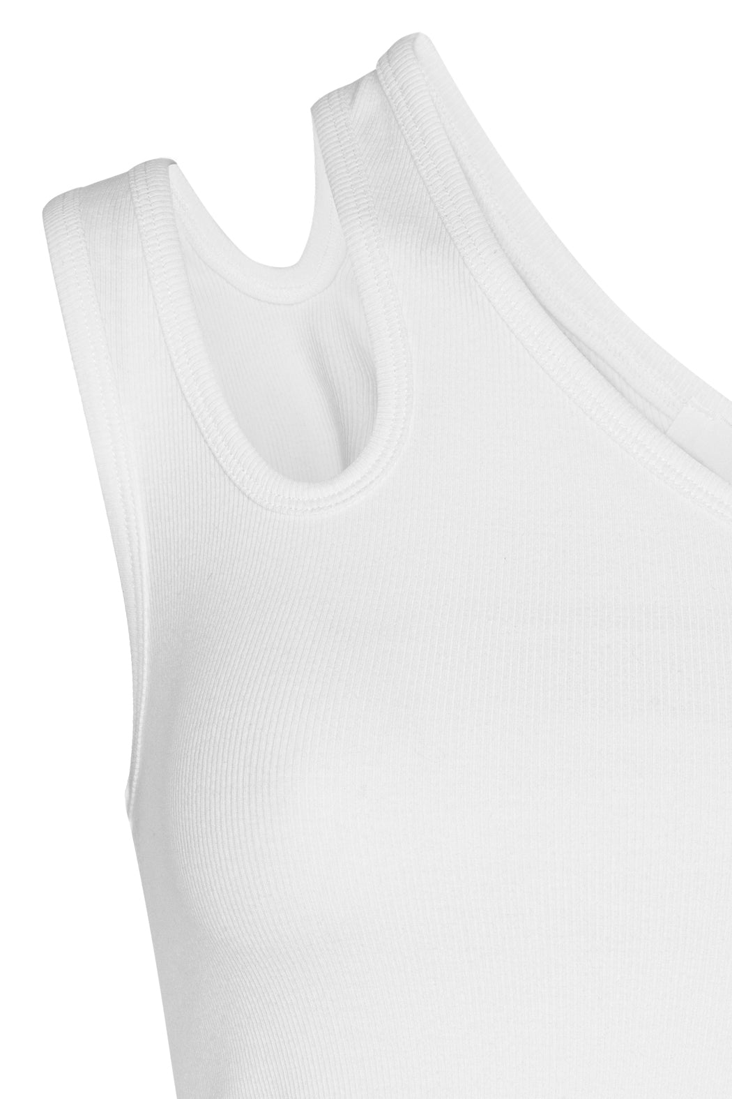 Jersey One-Shoulder Top - Bright White