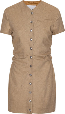 Drapy Midi Suiting Dress - Tigers Eye