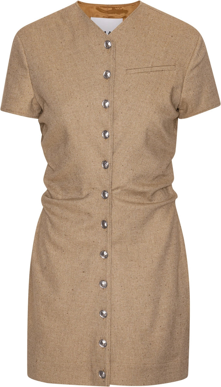 Drapy Midi Suiting Dress - Tigers Eye