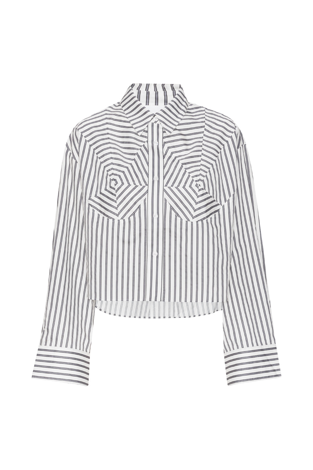 Striped Cutline Shirt - Silver Filigree Grey Comb